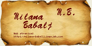 Milana Babalj vizit kartica